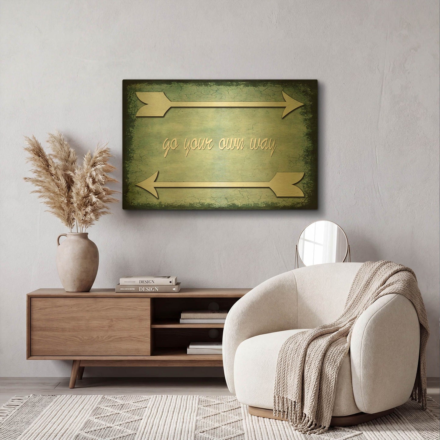 'Choose Path - Go Own Way' By Lightbox Journal Gold Metal Wall Art
