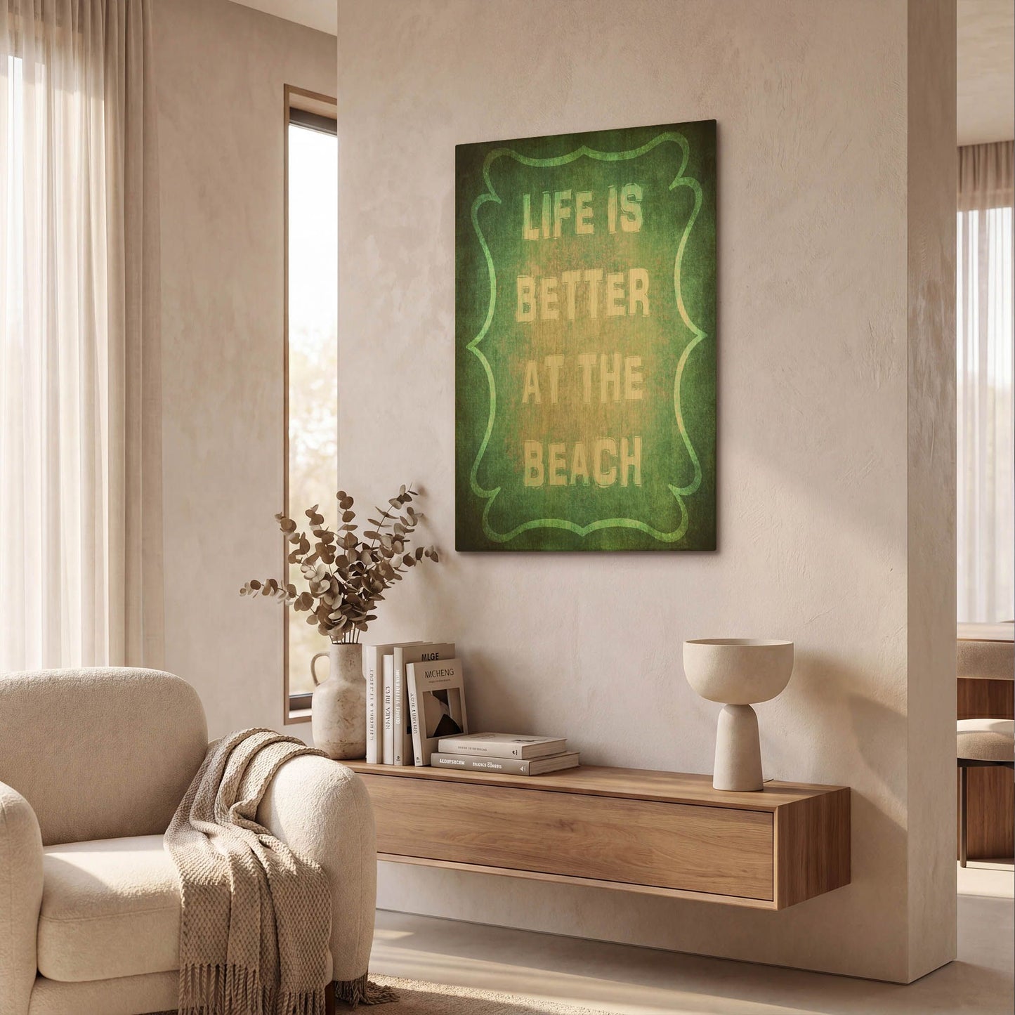 'Good Times Better Beach' By Lightbox Journal Gold Metal Wall Art