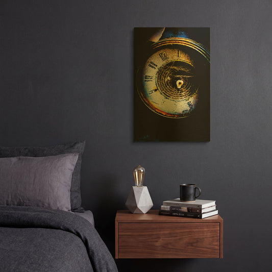 'Garage Clock' By Lightbox Journal Gold Metal Wall Art