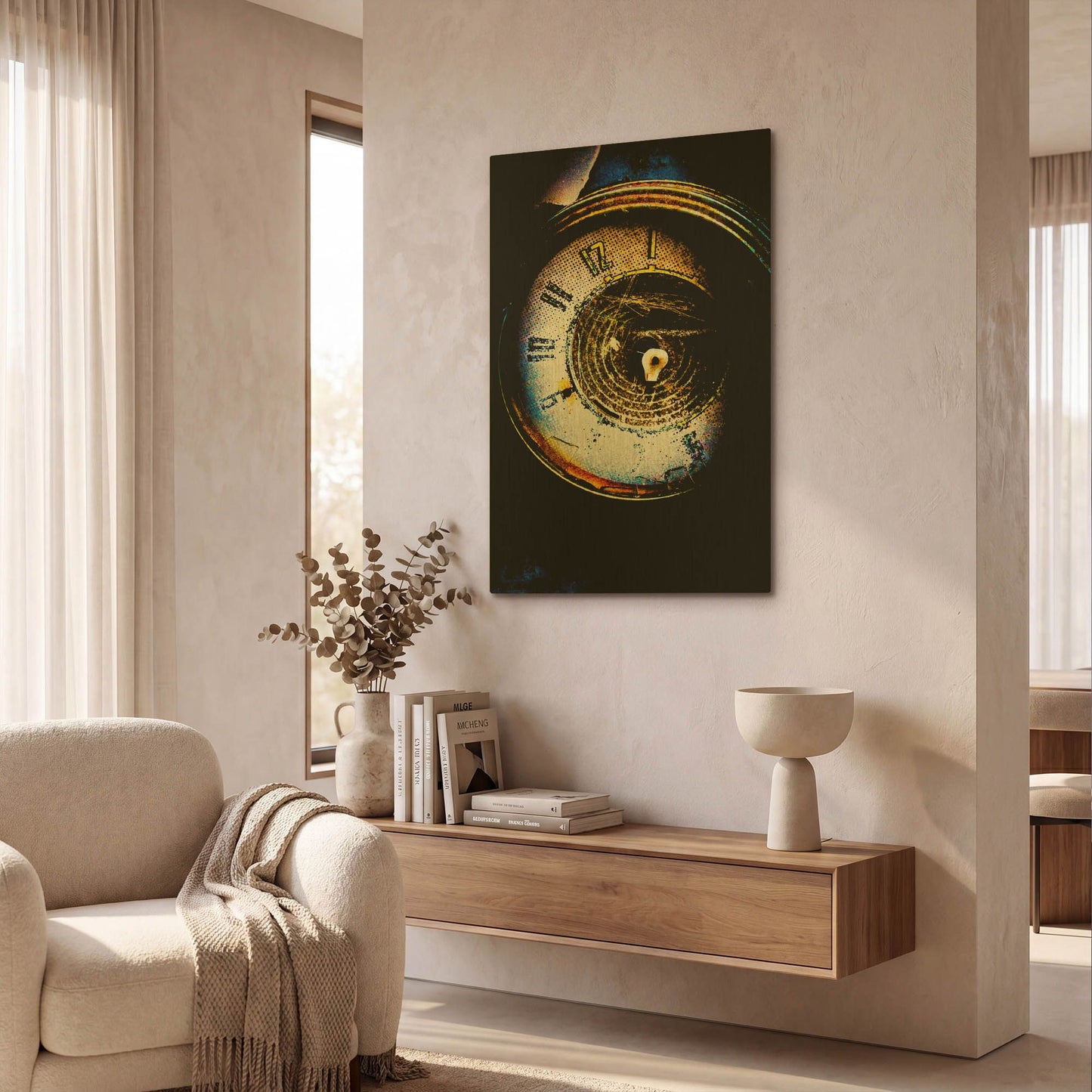 'Garage Clock' By Lightbox Journal Gold Metal Wall Art