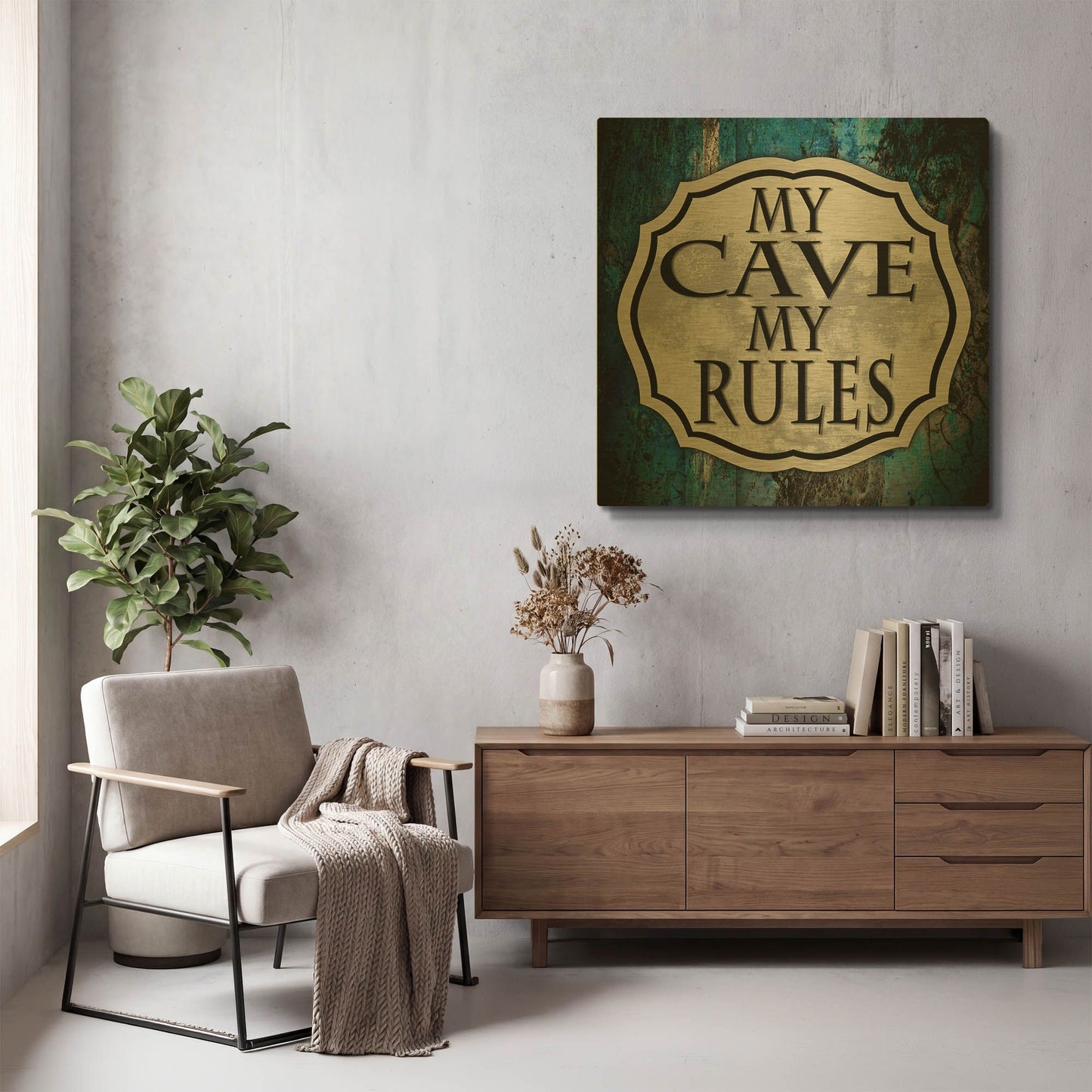 'Man Cave 2' By Lightbox Journal Gold Metal Wall Art