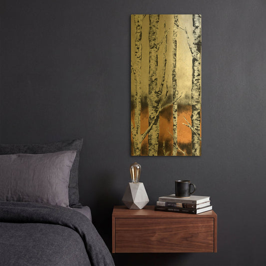 'Summer Birch' By LovIsArt Gold Metal Wall Art