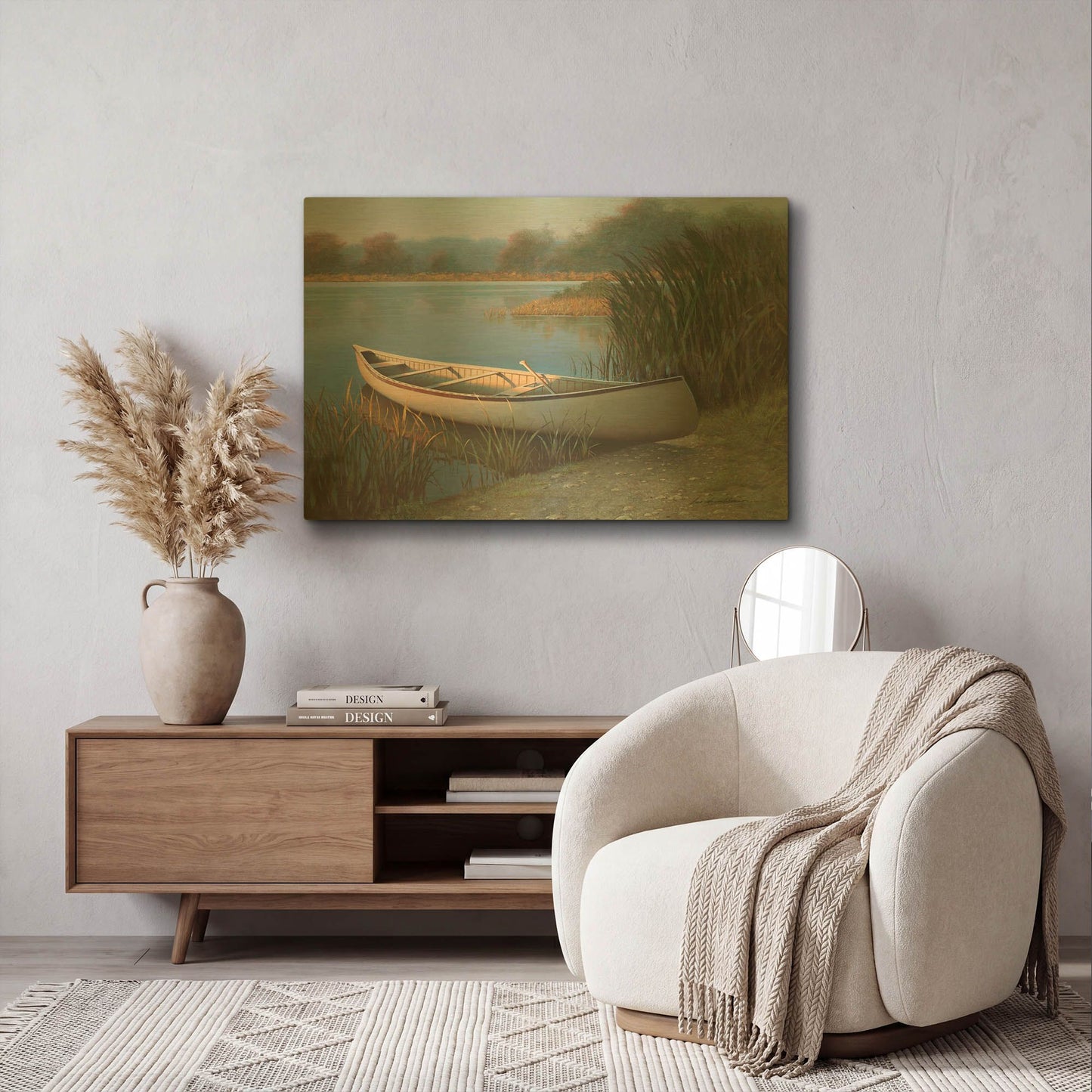 'Boat 2' By Zhen-Huan Lu Gold Metal Wall Art