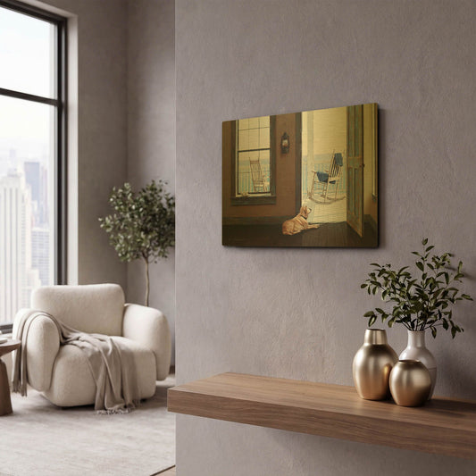 'Look Over The Sea' By Zhen-Huan Lu Gold Metal Wall Art