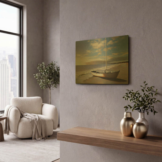 'Sunset' By Zhen-Huan Lu Gold Metal Wall Art