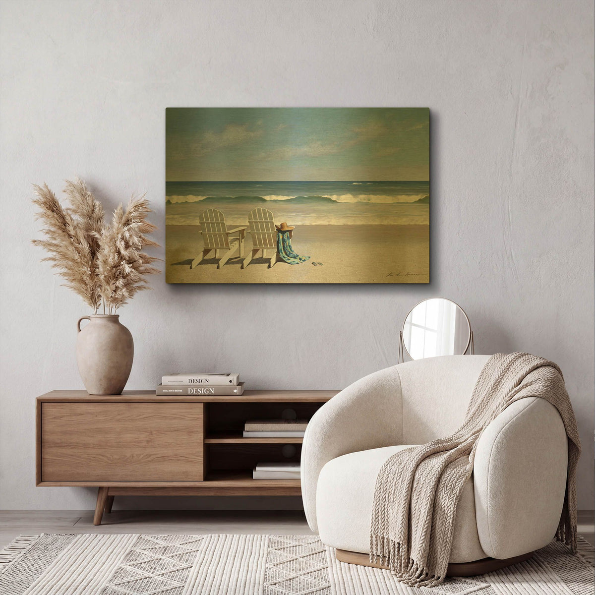 'Tide Watching' By Zhen-Huan Lu Gold Metal Wall Art
