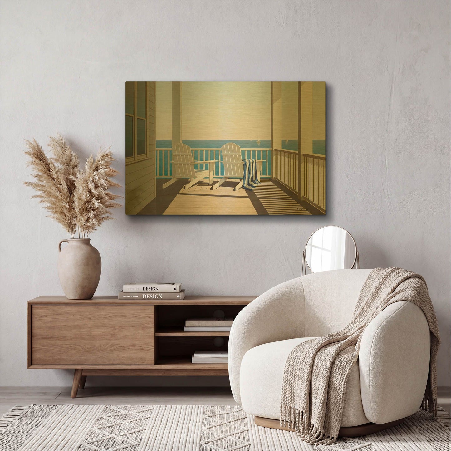 'Lazy Summer Days' By Zhen-Huan Lu Gold Metal Wall Art