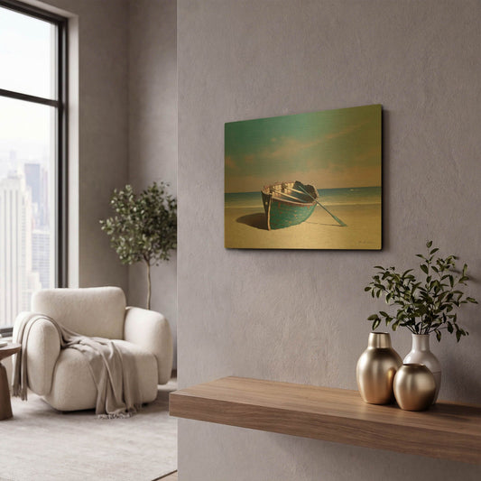 'Solitaire' By Zhen-Huan Lu Gold Metal Wall Art