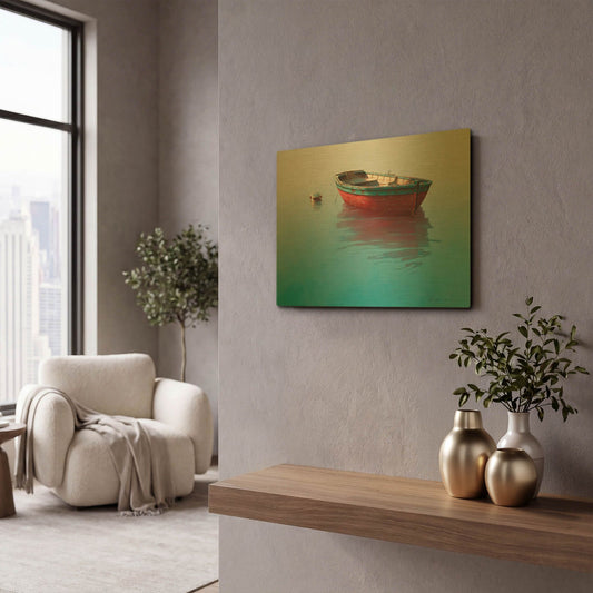 'Boat 5' By Zhen-Huan Lu Gold Metal Wall Art