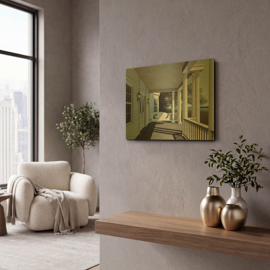 'Porch Swing' By Zhen-Huan Lu Gold Metal Wall Art