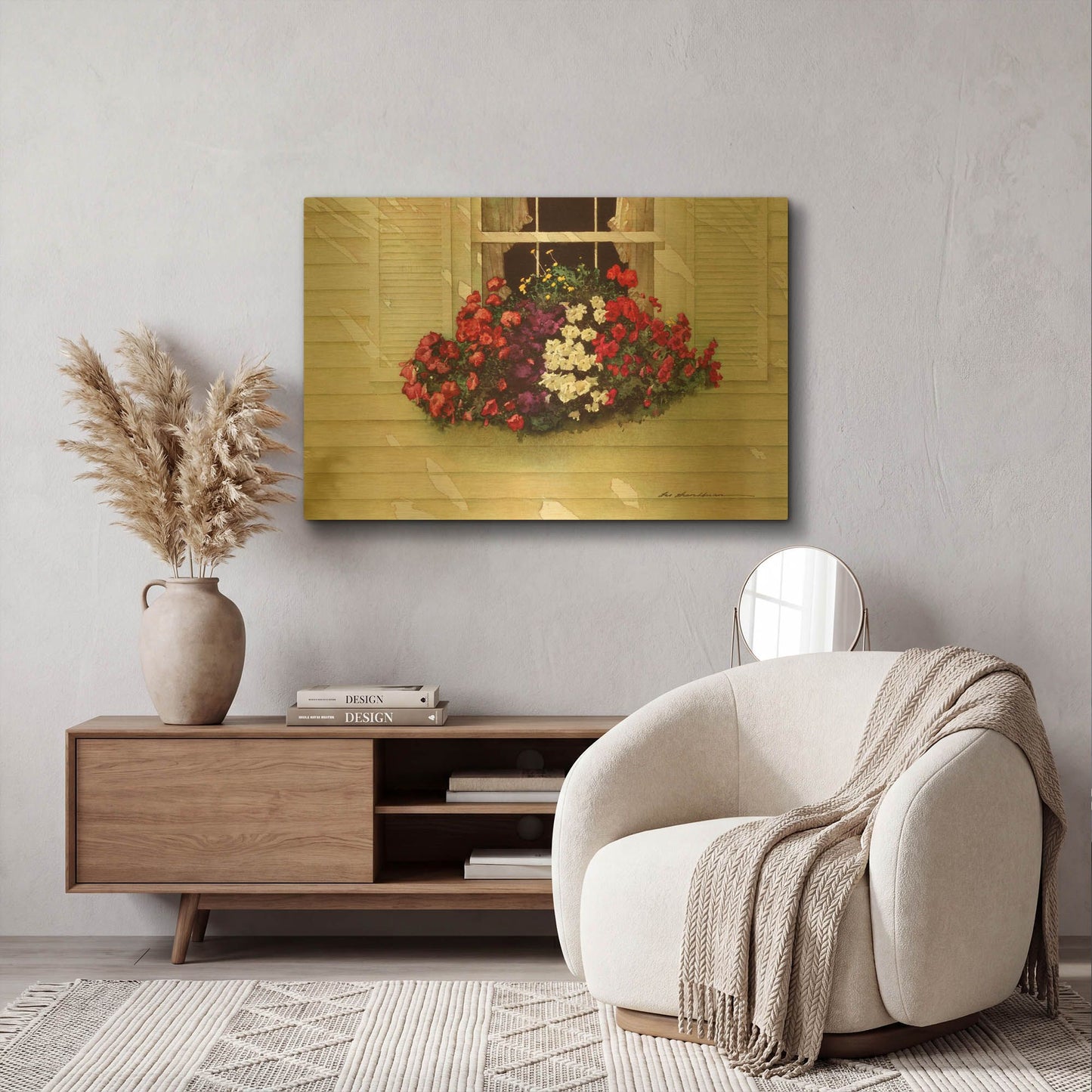 'Flowerbox' By Zhen-Huan Lu Gold Metal Wall Art