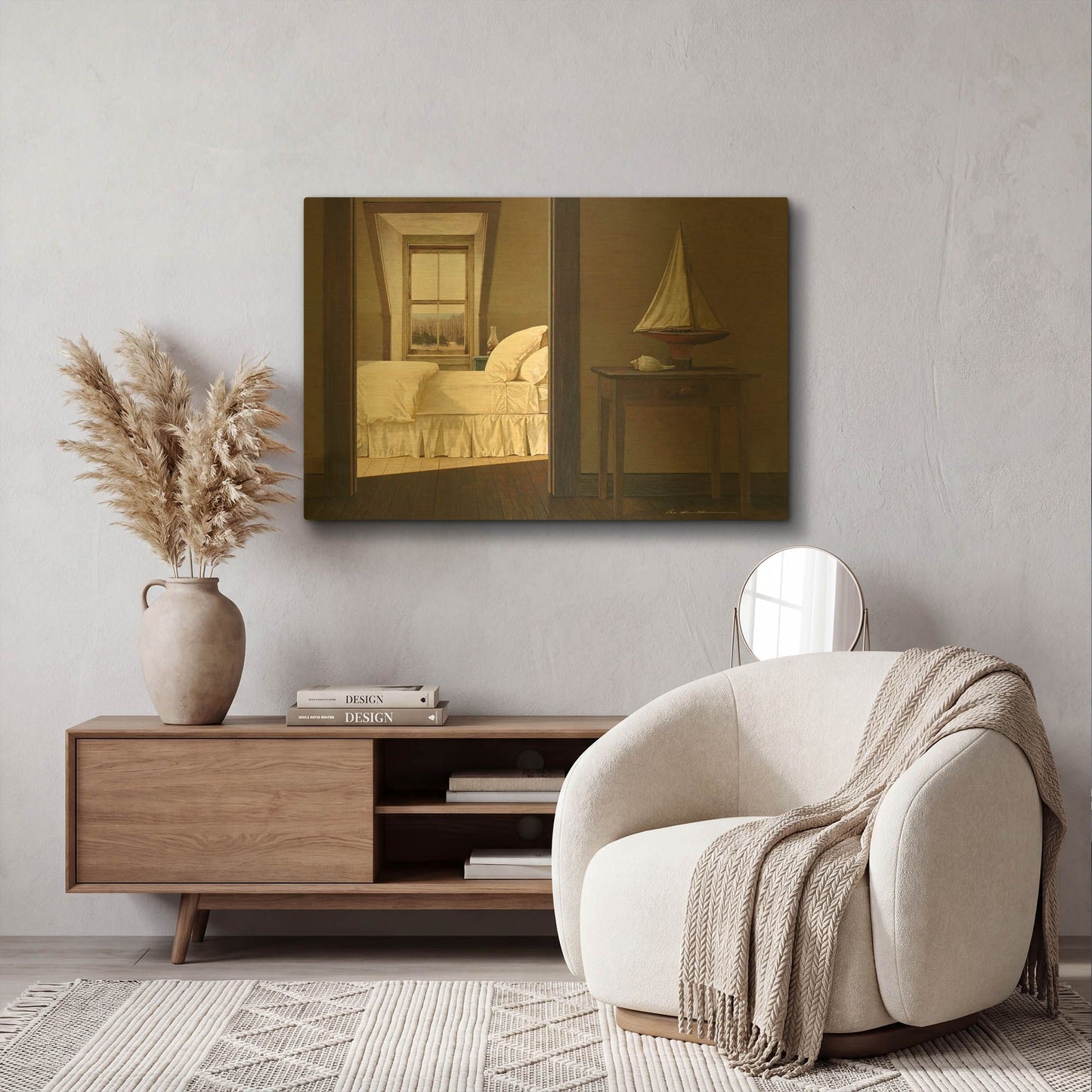 'Guest Room' By Zhen-Huan Lu Gold Metal Wall Art