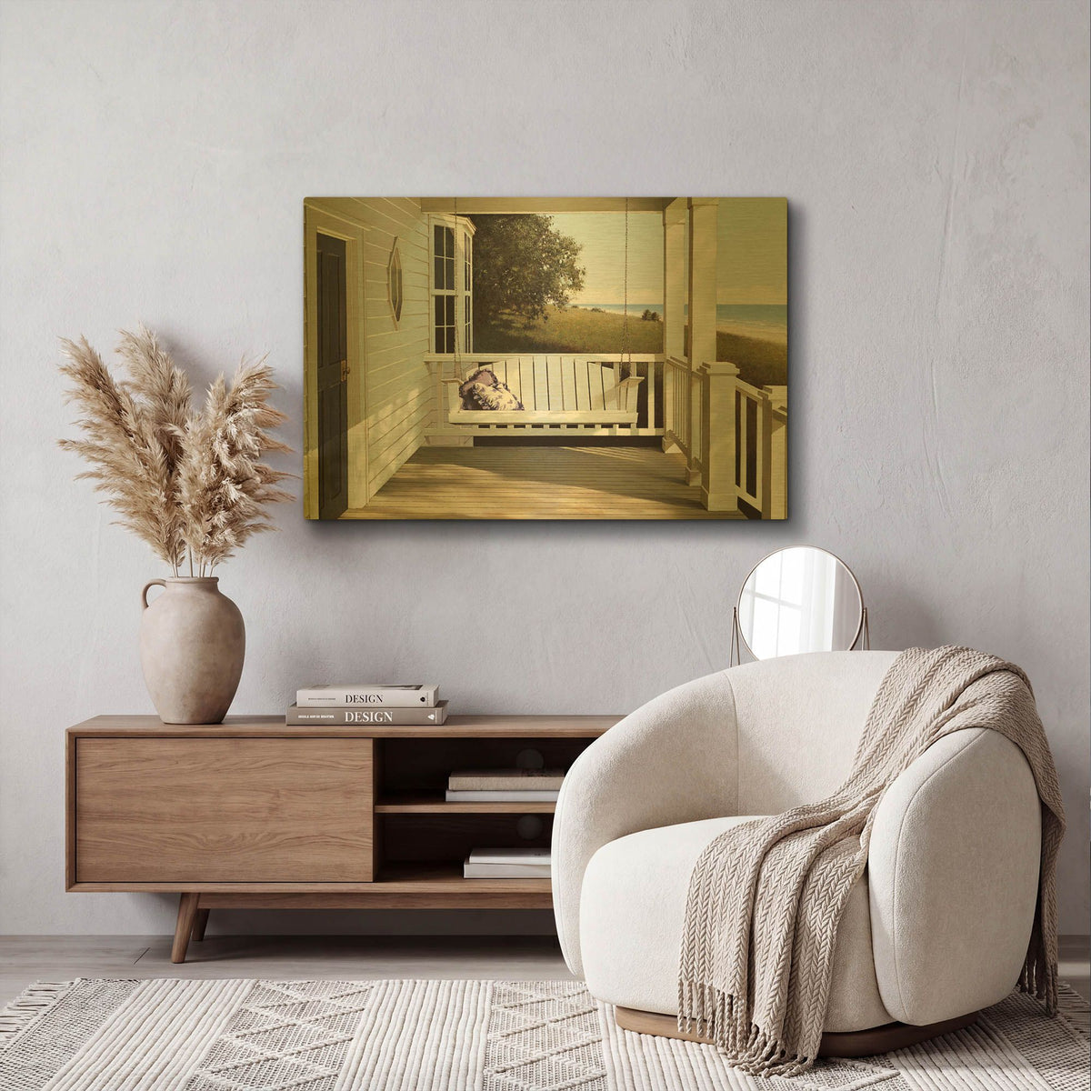 'Shore House' By Zhen-Huan Lu Gold Metal Wall Art