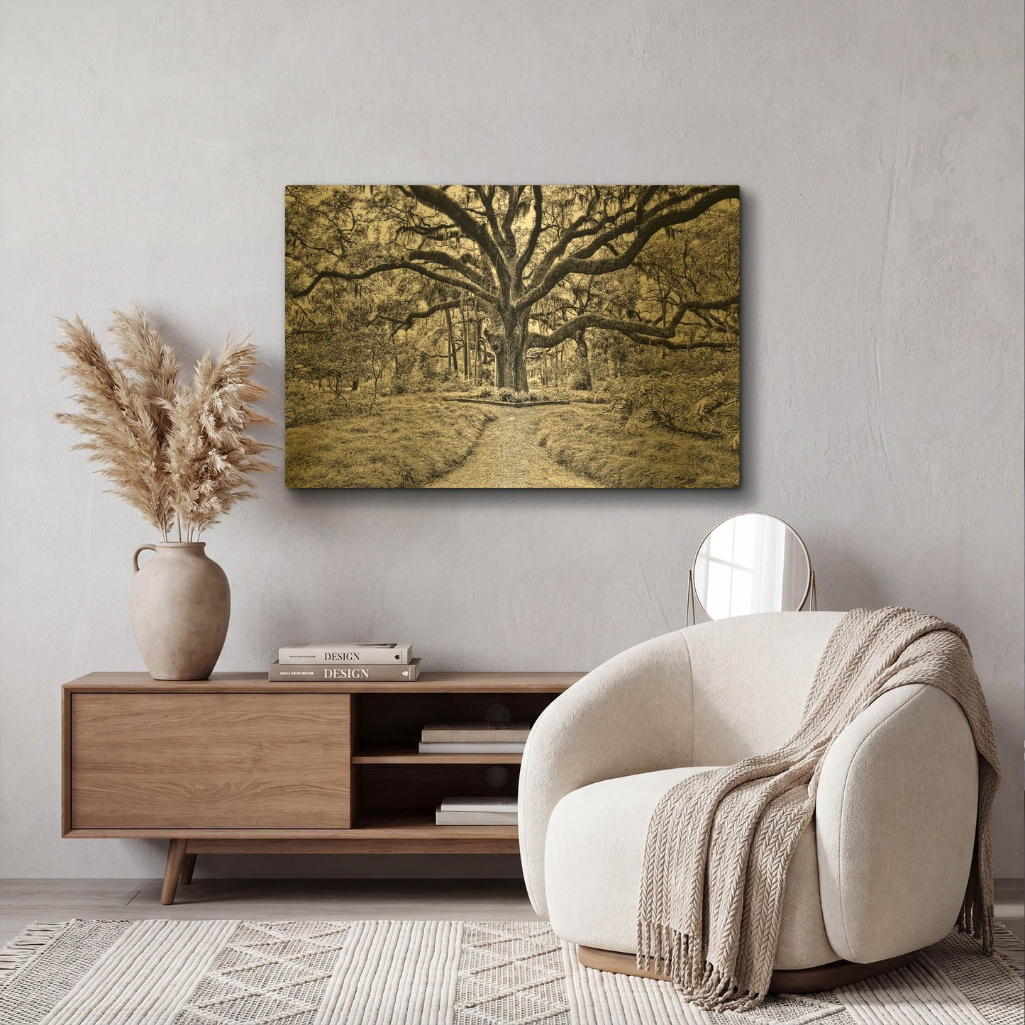 'Florida Tree' By PH Burchett Gold Metal Wall Art