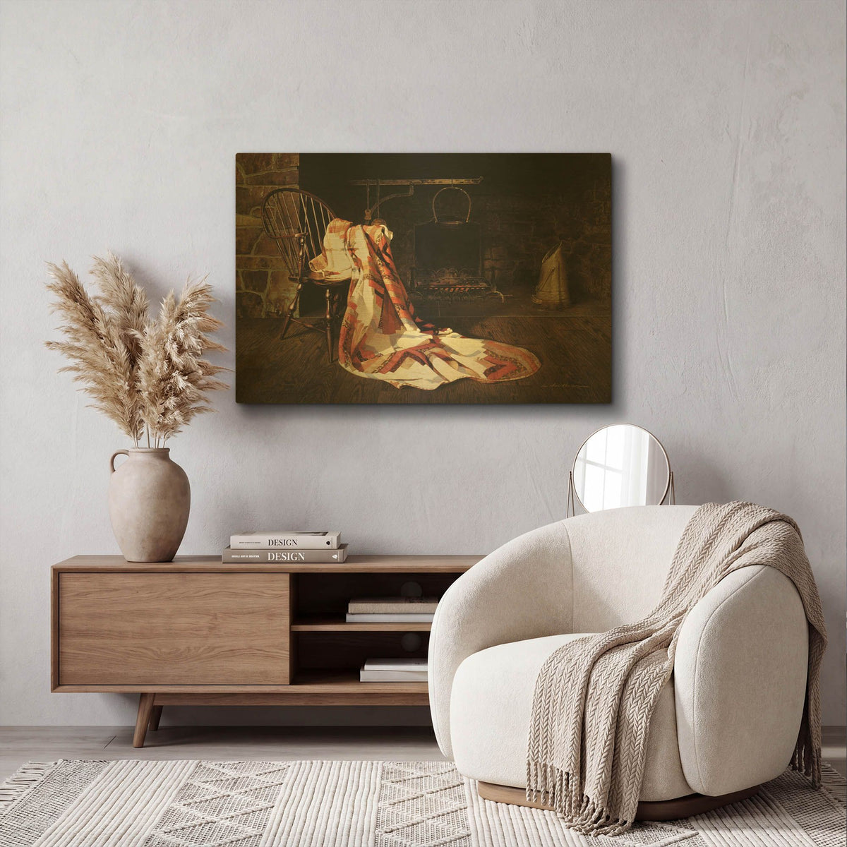 'The Quilt' By Zhen-Huan Lu Gold Metal Wall Art