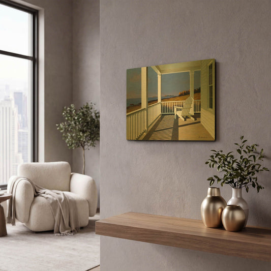 'Porch 2' By Zhen-Huan Lu Gold Metal Wall Art