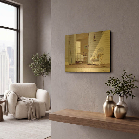 'Porch 3' By Zhen-Huan Lu Gold Metal Wall Art