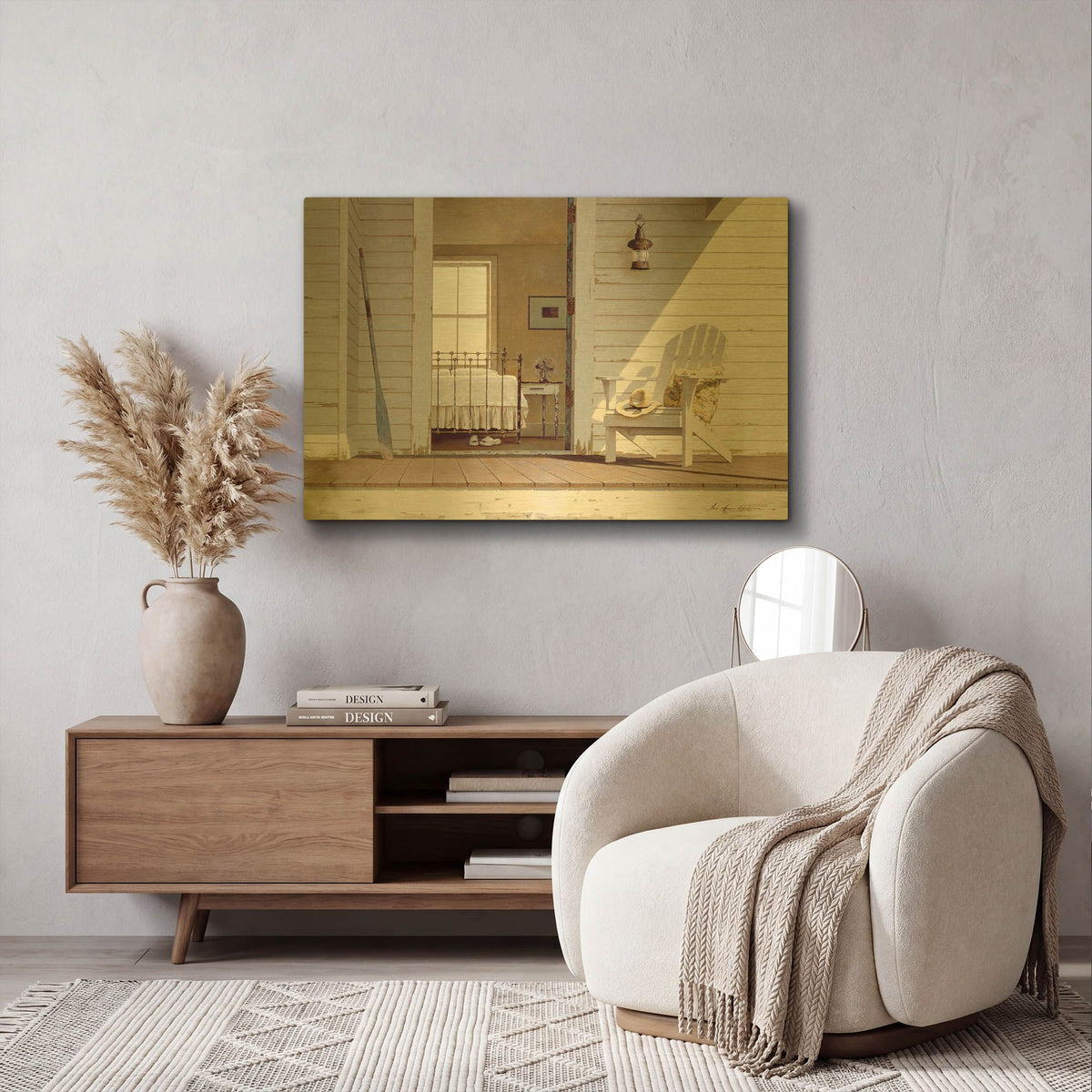 'Porch 3' By Zhen-Huan Lu Gold Metal Wall Art