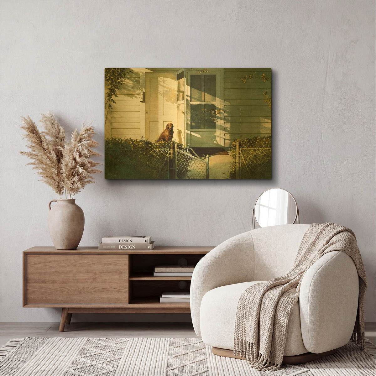'Patiently Waiting' By Zhen-Huan Lu Gold Metal Wall Art