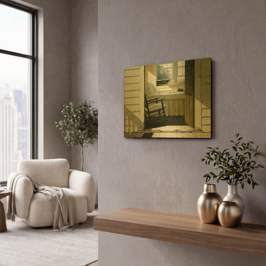 'Beach House Cat' By Zhen-Huan Lu Gold Metal Wall Art