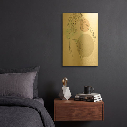 'Delicated Feminine Nude' By Sabrina Balbuena Gold Metal Wall Art