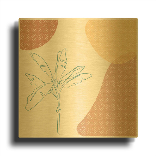'Abstract Banana Tree' By Sabrina Balbuena Gold Metal Wall Art