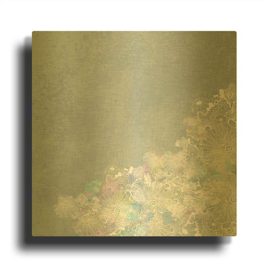 'Surf And Sand Corals 2' By Sabrina Balbuena Gold Metal Wall Art