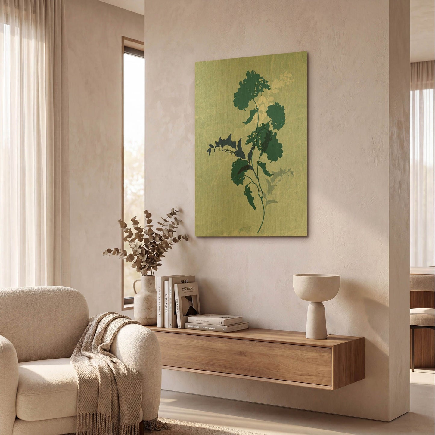 'Dry Blue Flowers 2' By Sabrina Balbuena Gold Metal Wall Art