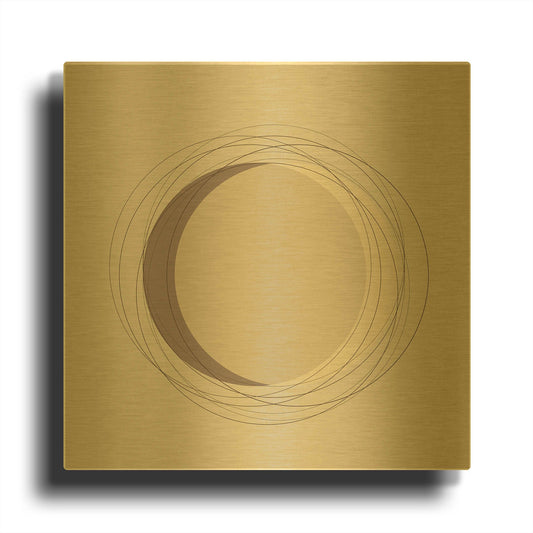 'Green Circles-Eclipse' By Sabrina Balbuena Gold Metal Wall Art