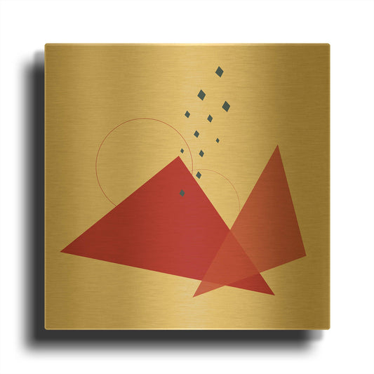 'Geometric Shapes-Meteor Shower In The Mountains' By Sabrina Balbuena Gold Metal Wall Art