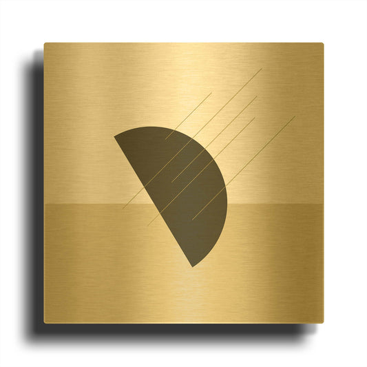 'Semi Circle-Ray Of Sunshine Green' By Sabrina Balbuena Gold Metal Wall Art