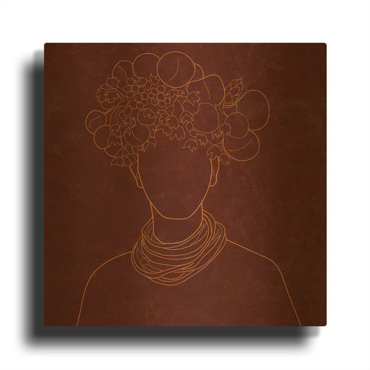 'Africa Live Collection-African Man' By Sabrina Balbuena Gold Metal Wall Art