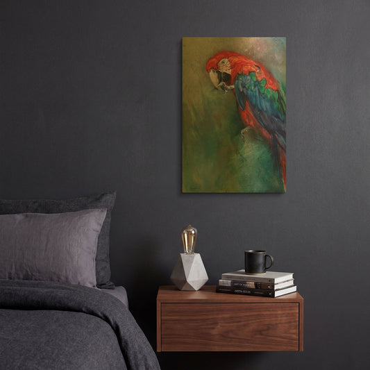 'Aw Macaw' By Robert Campbell Gold Metal Wall Art