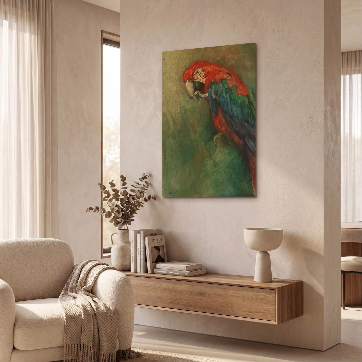 'Aw Macaw' By Robert Campbell Gold Metal Wall Art