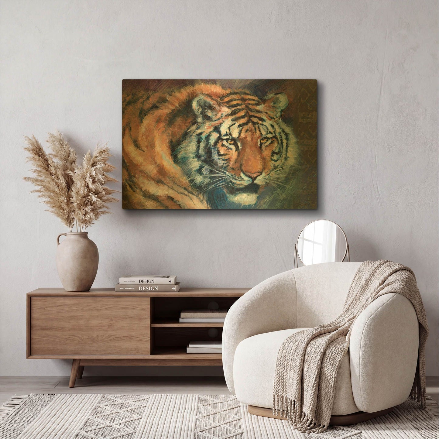 'Tiger Tales' By Robert Campbell Gold Metal Wall Art