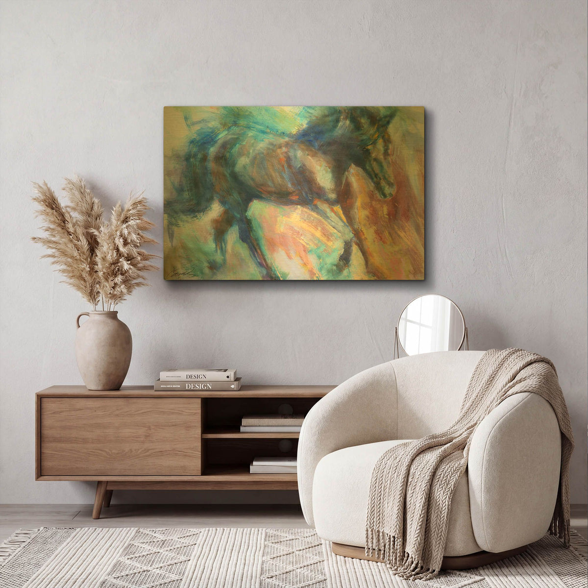 'Equine Fiesta' By Robert Campbell Gold Metal Wall Art