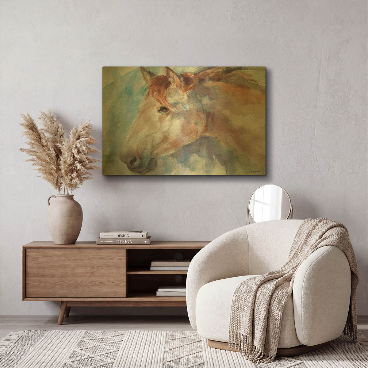 'Equine by Design' By Robert Campbell Gold Metal Wall Art