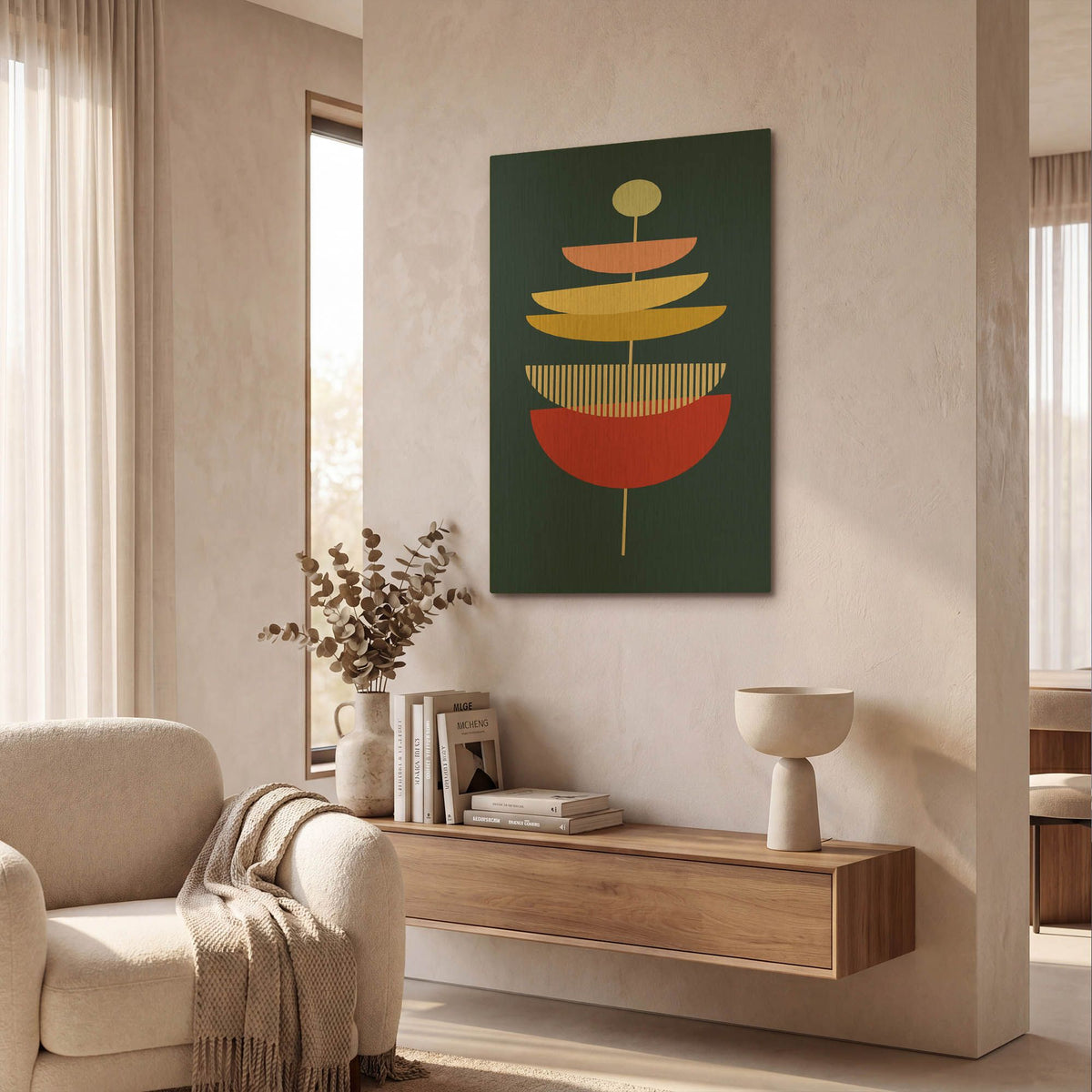 'Mid Century Modern 5' By Gary Williams Gold Metal Wall Art