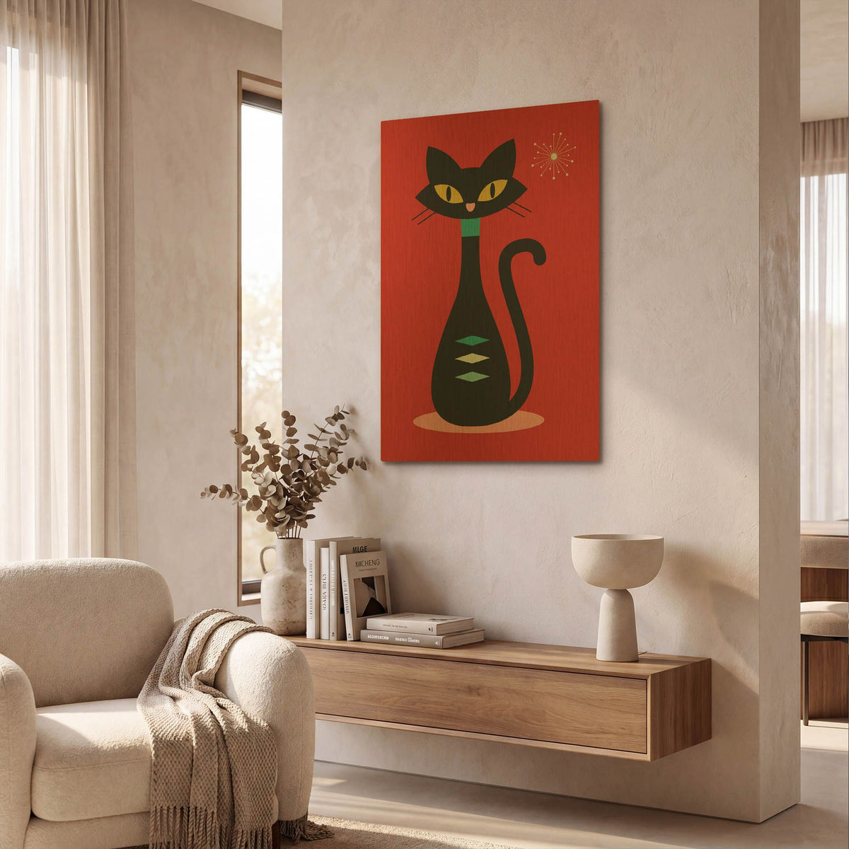 'Mid Century Modern 7' By Gary Williams Gold Metal Wall Art
