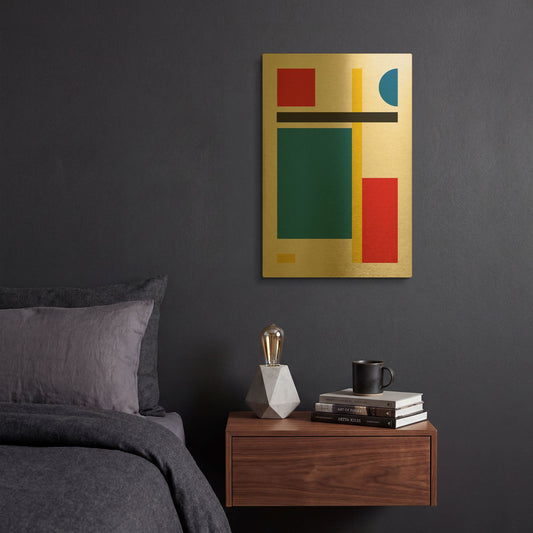 'Bauhaus 3' By Gary Williams Gold Metal Wall Art