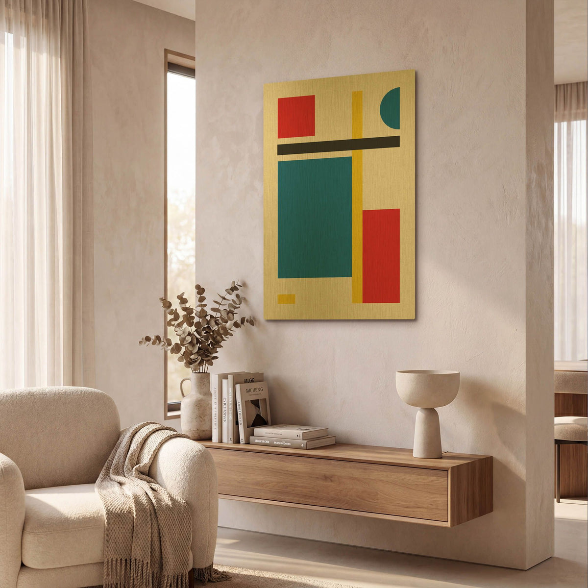 'Bauhaus 3' By Gary Williams Gold Metal Wall Art