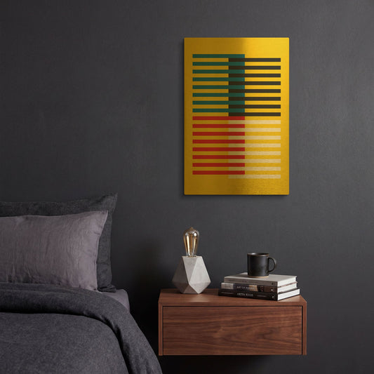 'Bauhaus 8' By Gary Williams Gold Metal Wall Art