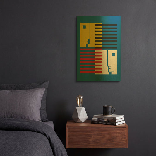 'Bauhaus 9' By Gary Williams Gold Metal Wall Art