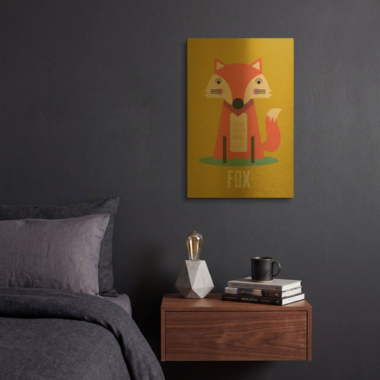 'Fox Kids Nursery' By Gary Williams Gold Metal Wall Art