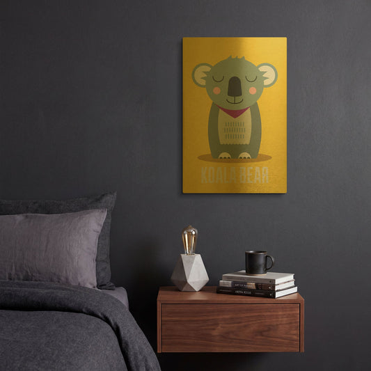 'Koala Kids Nursery' By Gary Williams Gold Metal Wall Art