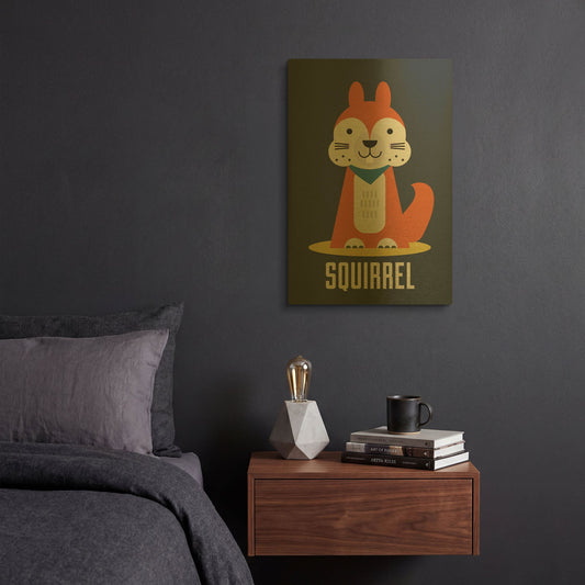 'Squirrel Kids Nursery' By Gary Williams Gold Metal Wall Art