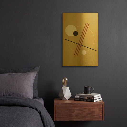 'Suprematist Abstract Geometric 3' By Gary Williams Gold Metal Wall Art