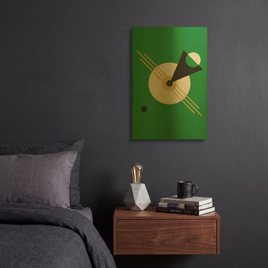 'Suprematist Abstract Geometric 4' By Gary Williams Gold Metal Wall Art