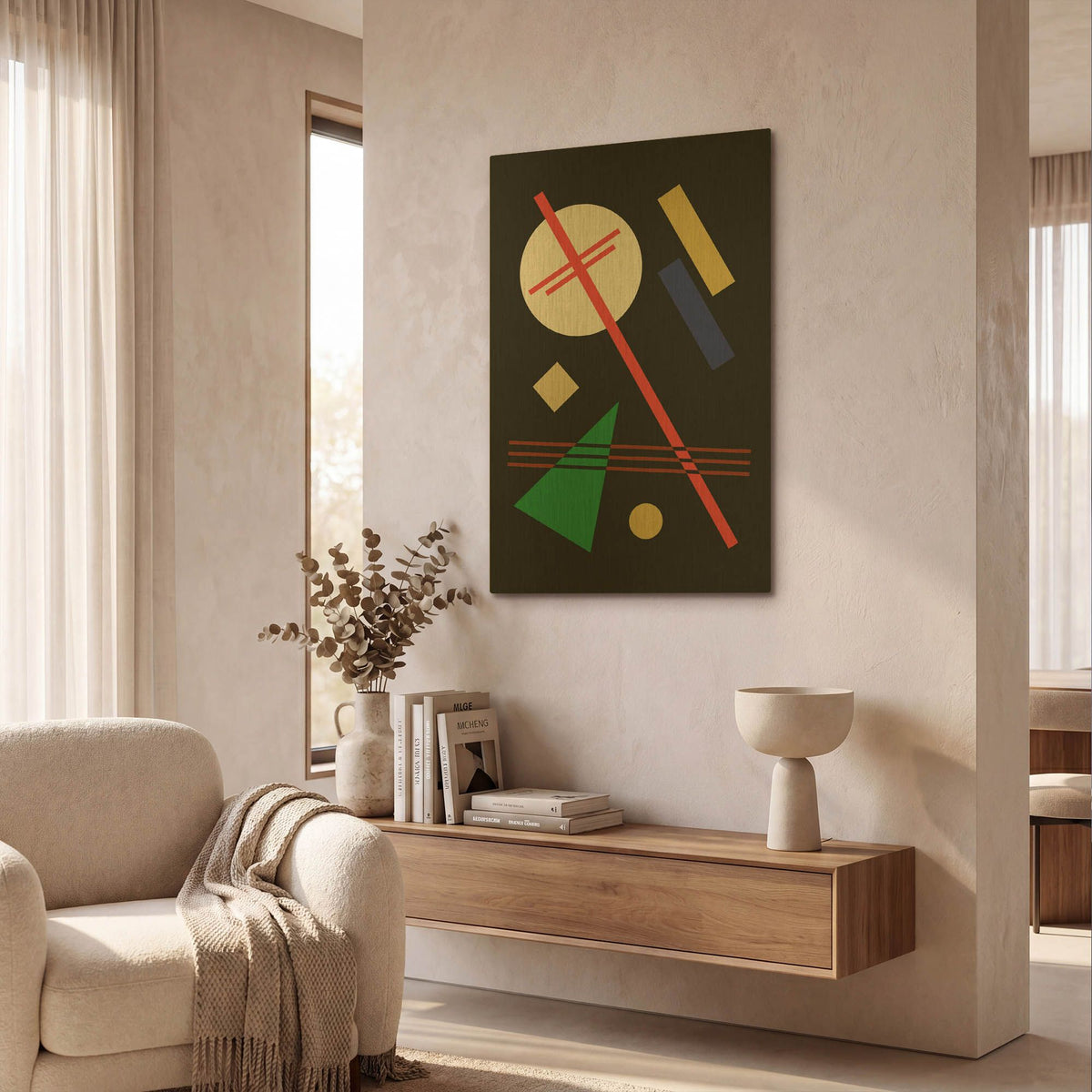 'Suprematist Abstract Geometric 5' By Gary Williams Gold Metal Wall Art