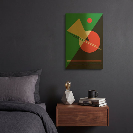 'Suprematist Abstract Geometric 6' By Gary Williams Gold Metal Wall Art